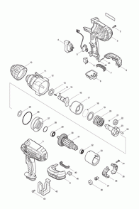 Page 1 Diagram and Parts List for BTW450FX1 Type 1 Makita Drill