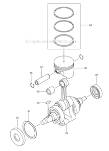 Page E Diagram and Parts List for BBX7600CA  Makita Leaf Blower / Vacuum