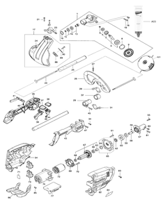 Fig-0 Diagram and Parts List for XRU18PT  Makita Trimmer