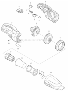 Part Location Diagram of 125867-6 Makita Motor Assembly