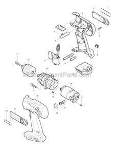 Part Location Diagram of 344898-8 Makita Support Plate