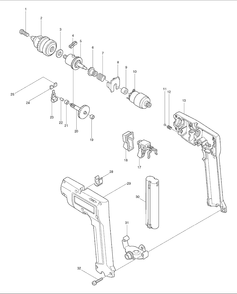 Page 1 Diagram and Parts List for 8400DW  Makita Drill