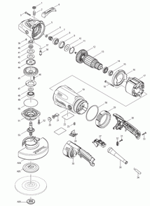 Part Location Diagram of 123542-8 Makita Toolless Wheel Guard