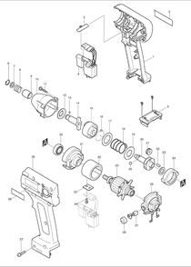 Page 1 Diagram and Parts List for BTD061  Makita Drill