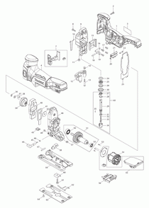 Page 1 Diagram and Parts List for XVJ01Z  Makita Saw
