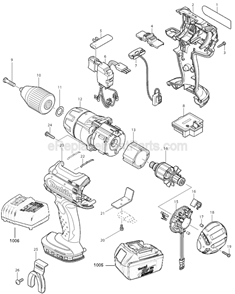 Part Location Diagram of 125430-5 Makita Gear Assembly