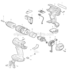 Page A Diagram and Parts List for BHP452  Makita Hammer Drill