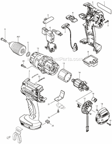 Part Location Diagram of 154935-8 Makita Grip 36 Complete