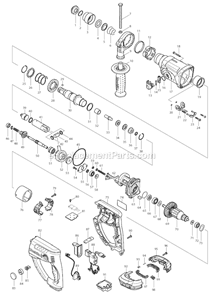 Page A Diagram and Parts List for BHR202Z  Makita Hammer Drill