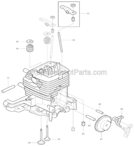 Part Location Diagram of 125554-7 Makita Rocker Arm Assembly