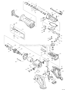 Page A Diagram and Parts List for BJR181Z  Makita Reciprocating Saw
