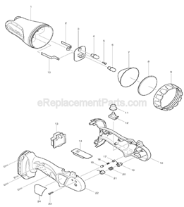 Part Location Diagram of GM00001029 Makita Pcb
