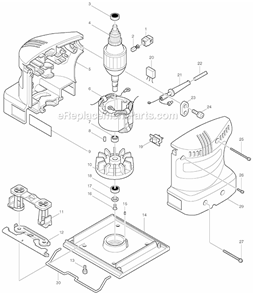 Part Location Diagram of 241652-0 Makita Fan 65