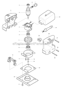 Part Location Diagram of 414311-1 Makita Fan Guide