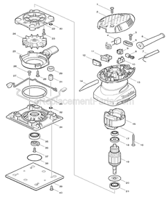Part Location Diagram of 158324-9 Makita Complete Backing Pad