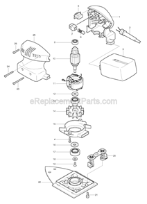 Page A Diagram and Parts List for BO4562  Makita Sander Polisher