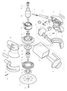 Page A Diagram and Parts List for BO5011  Makita Sander Polisher