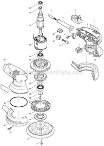 Page A Diagram and Parts List for BO5012  Makita Sander Polisher