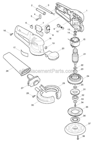 Page A Diagram and Parts List for BO5021  Makita Sander Polisher