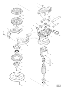 Part Location Diagram of 794544-7 Makita Abrasive Disc 125 #120
