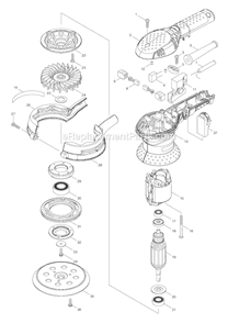 Part Location Diagram of 140440-1 Makita Grip Base Complete