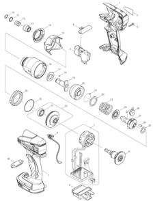 Page A Diagram and Parts List for BTD144Z  Makita Impact Driver