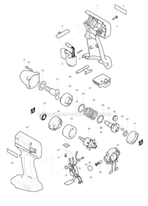 Page A Diagram and Parts List for BTW121  Makita Impact Driver