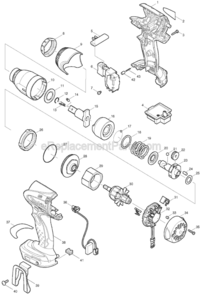 Part Location Diagram of 638498-7 Makita Brush Holder CPL.