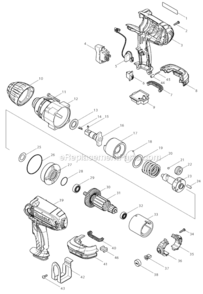 Page A Diagram and Parts List for BTW450Z  Makita Impact Driver