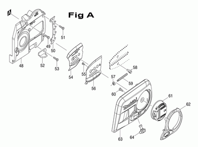 Page 1 Diagram and Parts List for XCU04Z  Makita Saw