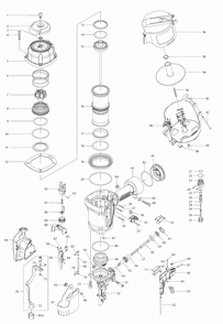 Page 1 Diagram and Parts List for AN902  Makita Nailer