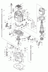 Page 1 Diagram and Parts List for RP1801F Type 1 Makita Router