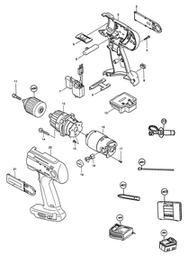 Page 1 Diagram and Parts List for BDF460SHE  Makita Drill