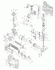 Page 1 Diagram and Parts List for XNB01Z  Makita Nailer