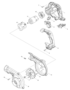 Diagram Diagram and Parts List for XBU05  Makita Leaf Blower / Vacuum