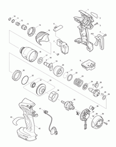 Page 1 Diagram and Parts List for BTD141H2 Type 1 Makita Drill