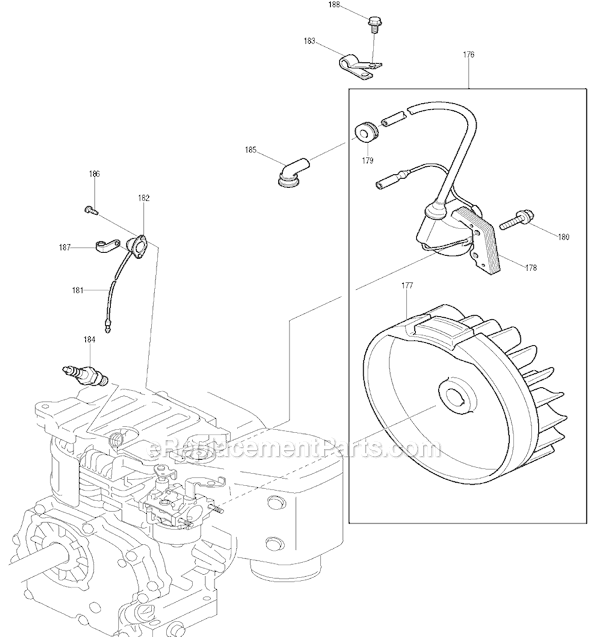 Page H Diagram and Parts List for EW200TR  Makita Water Pump