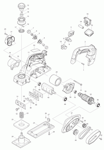 Page 1 Diagram and Parts List for XPK01Z  Makita Planer Jointer
