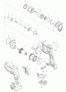 Page 1 Diagram and Parts List for XSF03M  Makita Screwdriver
