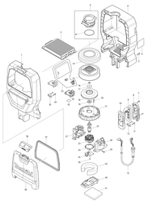 Fig-0 Diagram and Parts List for XCV09PT  Makita Dust Collector