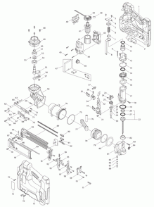 Page 1 Diagram and Parts List for XNB01  Makita Nailer