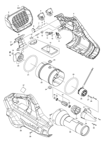 Page 2 Diagram and Parts List for XBU02PTX1  Makita Leaf Blower / Vacuum