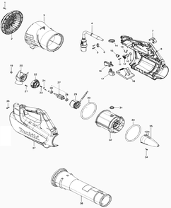 Diagram Diagram and Parts List for CBU01  Makita Leaf Blower / Vacuum