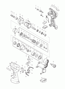 Page 1 Diagram and Parts List for BFT124RAZ  Makita Drill