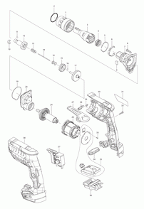 Page 1 Diagram and Parts List for XSF03R  Makita Screwdriver