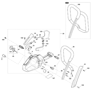 Diagram 1 Diagram and Parts List for EA6100PREL  Makita Chainsaw