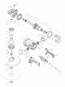 Page 1 Diagram and Parts List for GA9060  Makita Grinder