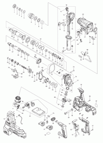 Page 1 Diagram and Parts List for XRH08PTW  Makita Hammer