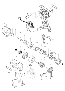 Page 1 Diagram and Parts List for 6934FD  Makita Drill
