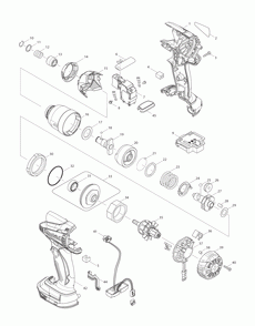 Page 1 Diagram and Parts List for XDT04A  Makita Drill